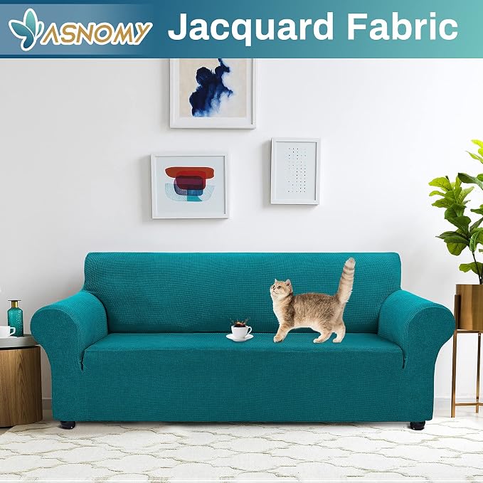 Asnomy Couch Covers for 3 Cushion Couch Stretch Sofa Covers Slipcovers - Image 2