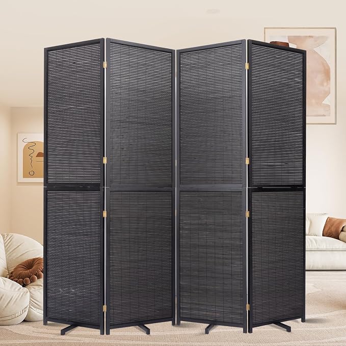 Room Divider Folding Privacy Screens, Hand-Made 72'' Wide Bamboo Room Separator by HOMSCREENER