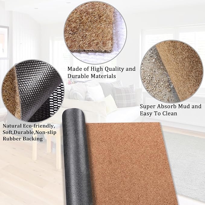 AAZZKANG Set of 2 Door Mats Outdoor Multi-Purpose Blank Doormat Non Slip Shoe - Image 4