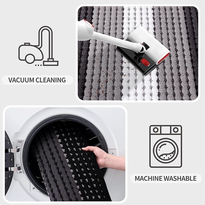 Kitinjoy Indoor Outdoor Door Mat, 59x24 Non-Slip Absorbent Dirt Trapper - Image 5