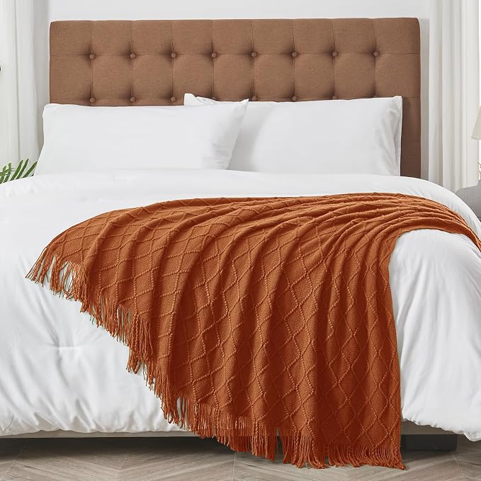 inhand Knitted Throw Blankets for Couch and Bed, Soft Cozy Knit Blanket - Image 3