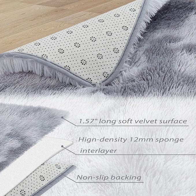 CAROMIO Fluffy Area Rugs for Living Room 8' x 10' Modern Plush and Thick Faux - Image 5