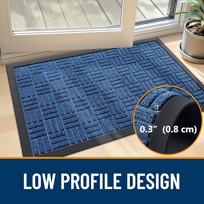 OLANLY Front Door Mat Outside Entrance 33x21, Heavy Duty Sturdy Natural Rubber - Image 4