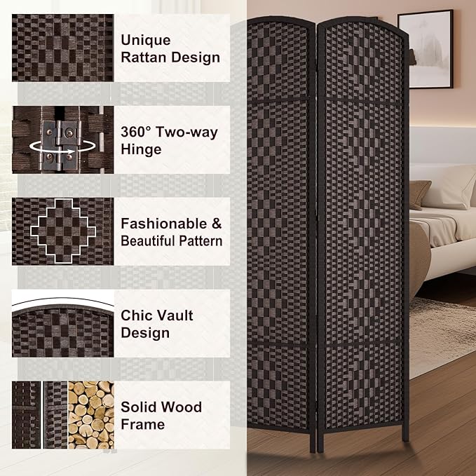 Rose Home Fashion 6 ft Tall Room Divider, Room Dividers and Folding Privacy - Image 4