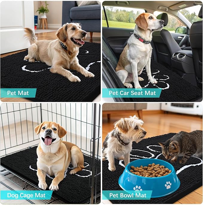 OLANLY Dog Door Mat for Muddy Paws 59x20, Paw Print Design, Absorbs Moisture - Image 7