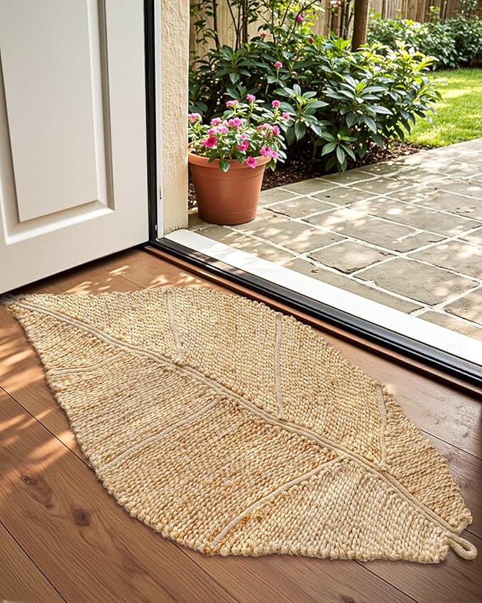 DEXI Jute Door Mat Inside Entryway Braided Woven, 20x32 Front Entrance Doormat - Image 3