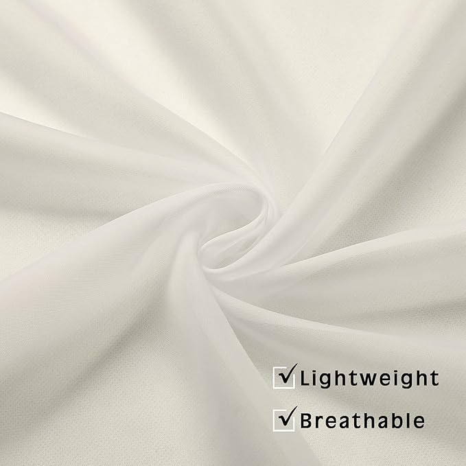 OVZME Ivory Sheer Curtains 63 Inches Long - Image 4
