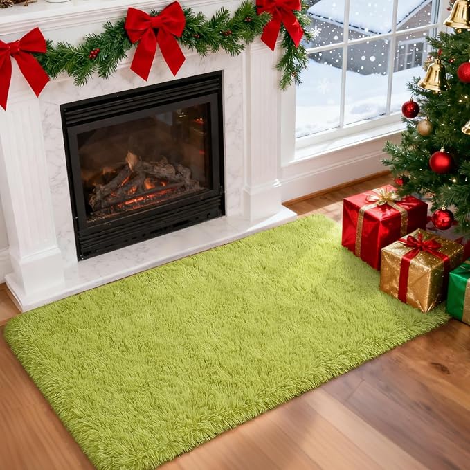 Merelax Fluffy Shaggy Small Area Rug, Mini Fuzzy Plush Throw Rug, Soft Non-Slip - Image 2