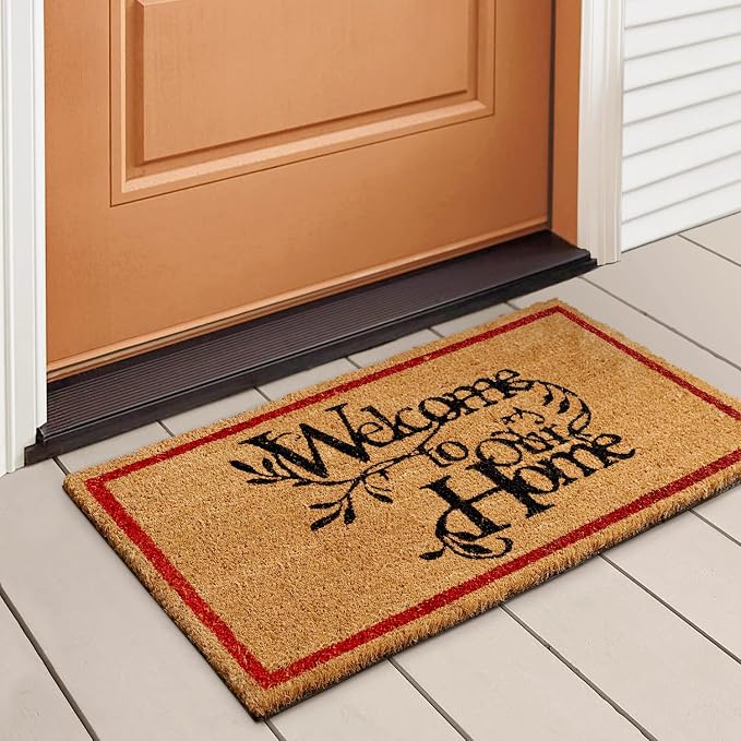 LuxUrux Welcome Mat Outdoor Coco Coir Doormat, by LuxUrux
