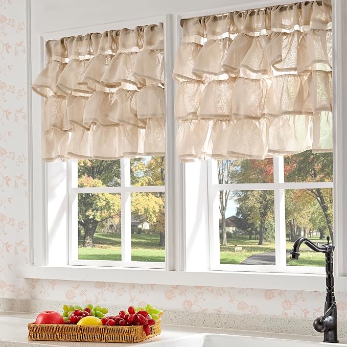 jinchan Ruffled Valance Curtain - Image 3