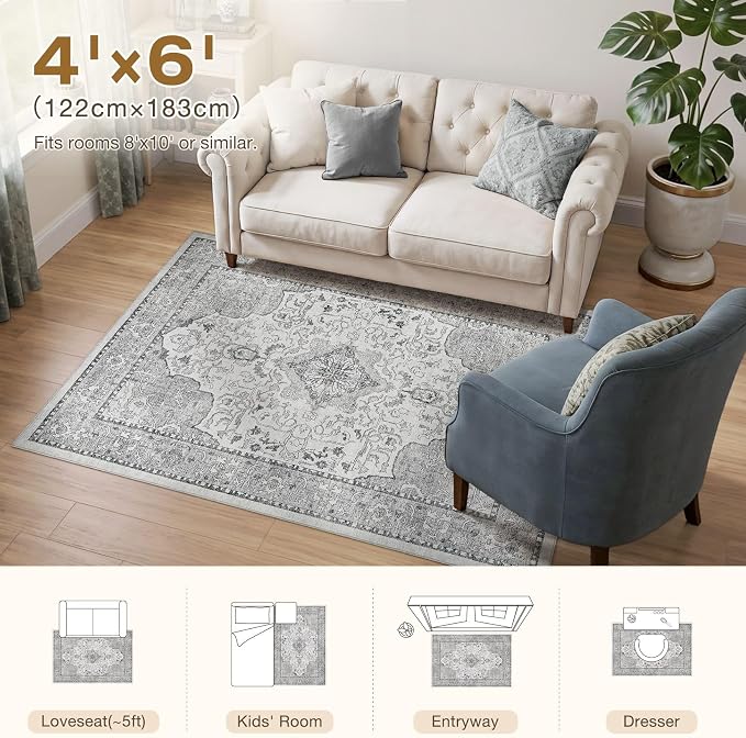 cotiled 4x6 Area Rugs Large Washable Rugs - Image 7