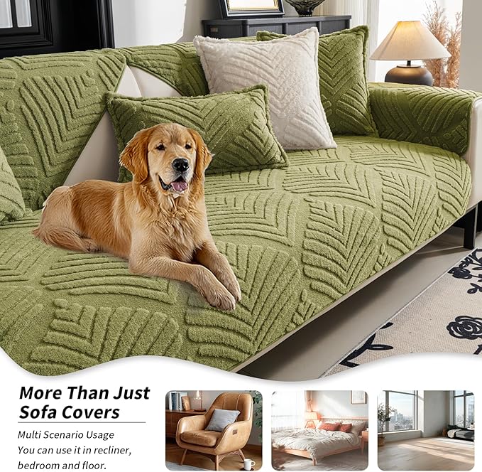 Sectional Couch Cover, Non-Slip Sofa Cover Plush Warm, Funny Fuzzy Pet Couch - Image 4