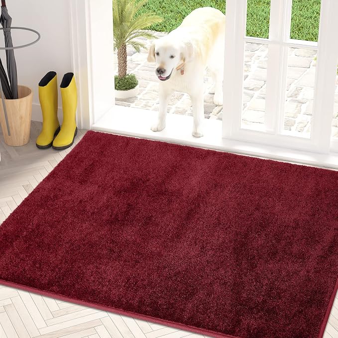 PURRUGS Dirt Trapping Door Mat 31.5" x 47", Non-Slip Machine Washable Entryway by PURRUGS