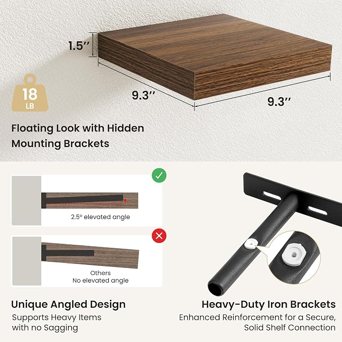 Fun Memories Rustic Wood Floating Shelves - Image 3