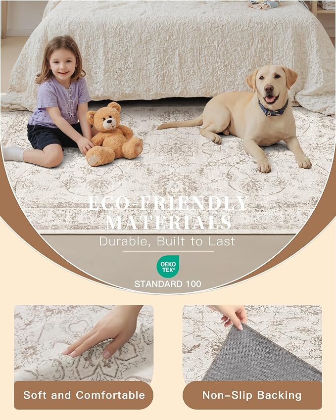 Madane 2x6 Washable Runner Rug Non-Slip, Vintage Kitchen Hallway Rug - Image 5