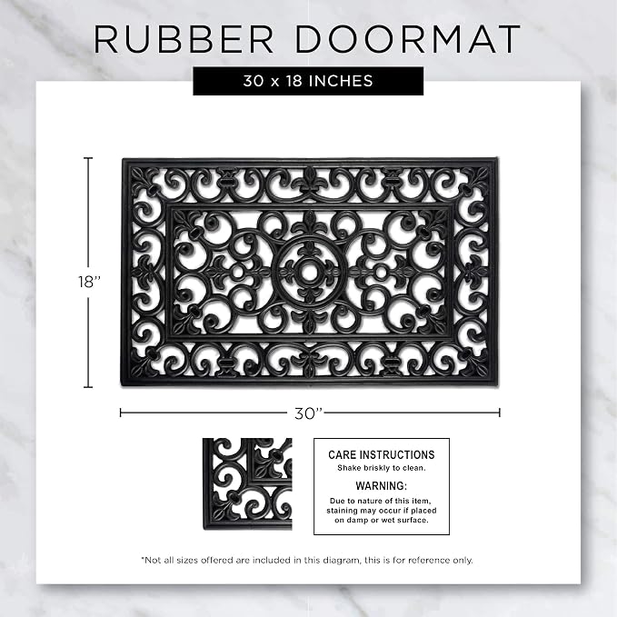 DII Rubber Doormats Collection All Weather, Sun Scroll - Image 10