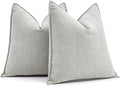 MIULEE Pack of 2 Light Grey Decorative Pillow Covers 24x24 Inch Soft Chenille by MIULEE
