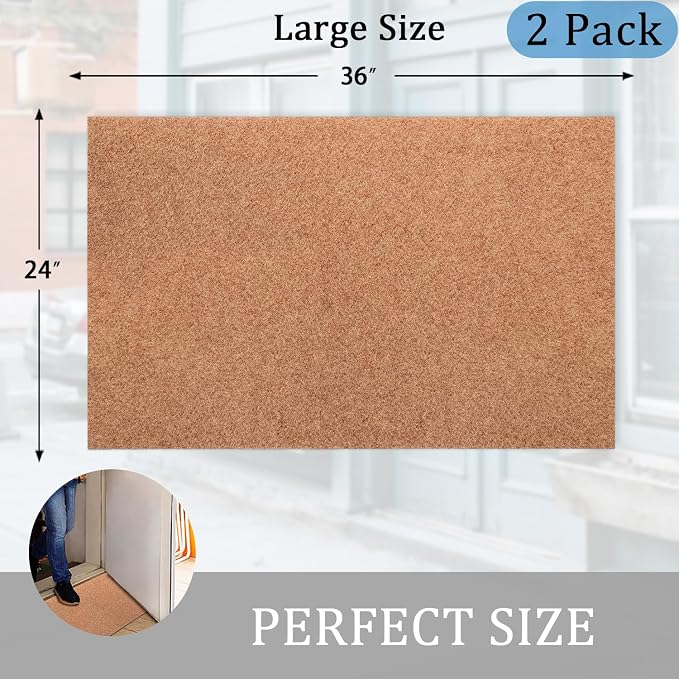 AAZZKANG Door Mats Outdoor 2 Pack Multi-Purpose Blank Doormat Large 36"x24" Non - Image 3