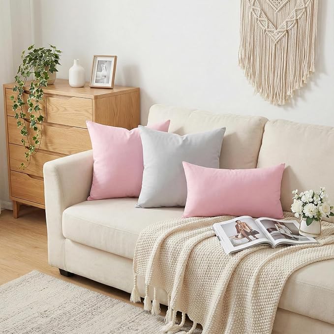 Thmyo 4-Pack 100% Cotton Lumbar Comfortable Solid Decorative Throw Pillow - Image 4