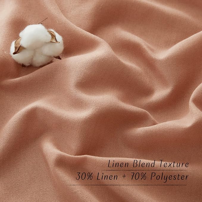 NICETOWN Terracotta Linen Doorway Curtains 80 inches Long, Grommet Thick Linen - Image 3