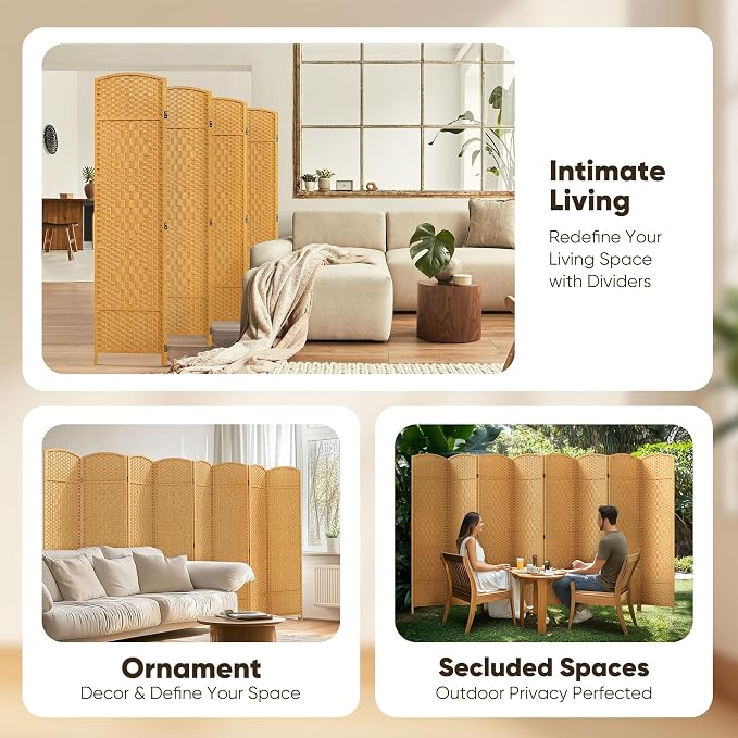 JOSTYLE Room Divider 6ft. Tall Extra Wide Privacy Screen, Folding Privacy - Image 7