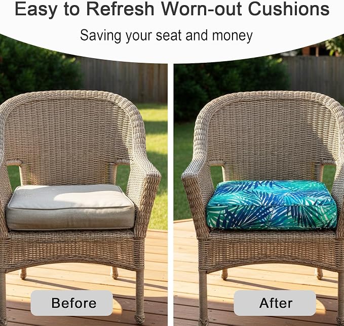 NettyPro Outdoor Patio Chair Seat Cushion Covers UV Resistant Water Repellent - Image 6