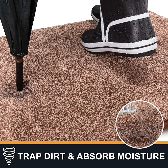 PURRUGS Dirt Trapping Door Mat 24" x 35.5", Non-Slip Machine Washable Entryway - Image 5