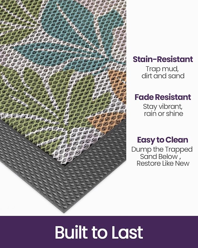 DEXI Front Door Mat Outside Entrance, Fall Autumn Entryway Doormat Dirt Trapper - Image 3