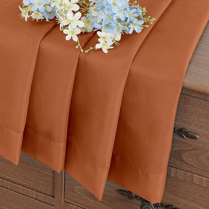 Orange Small Sheer Curtains 2 Panels Set, Kitchen Curtains 36 Inch Length - Image 6