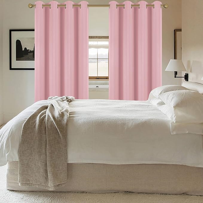 Diraysid Pink Grommet Blackout Curtains - Image 6