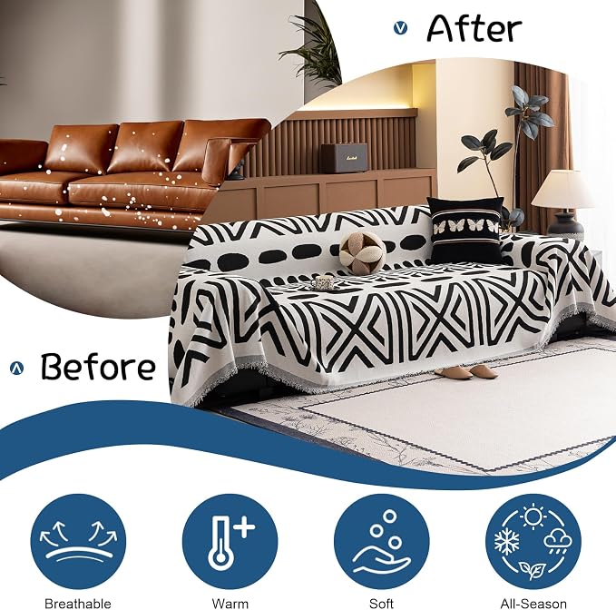 VClife Bohemian Couch Cover Western Aztec Sofa Cover - Image 4