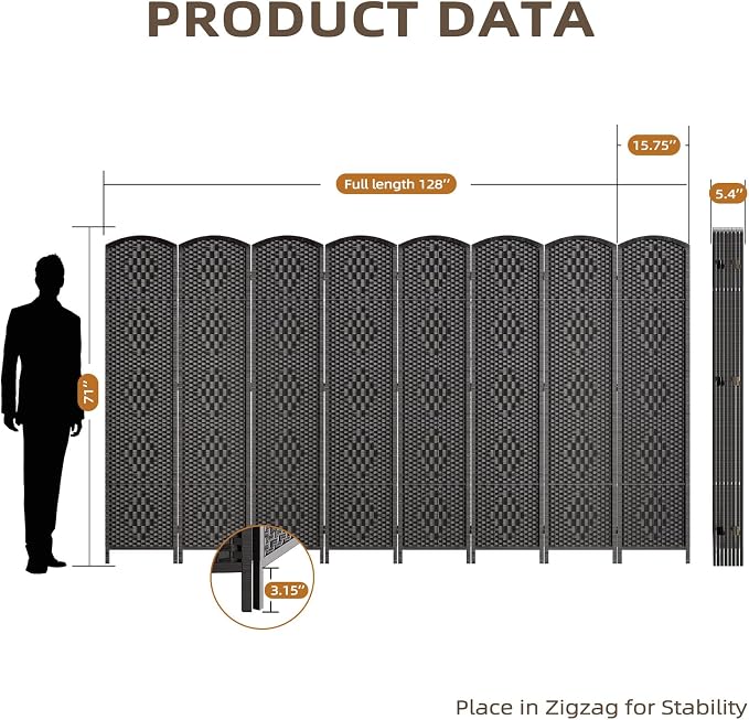HALLYBEE Room Divider for Space Separation, Room Dividers and Folding Privacy - Image 3