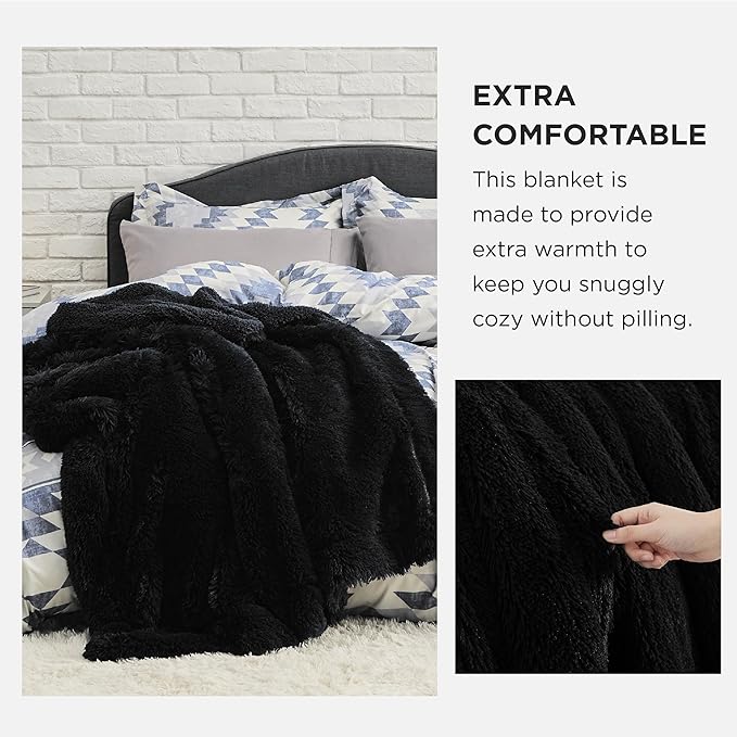 Bedsure GentleSoft Fluffy Black Throw Blanket Gifts - Image 3