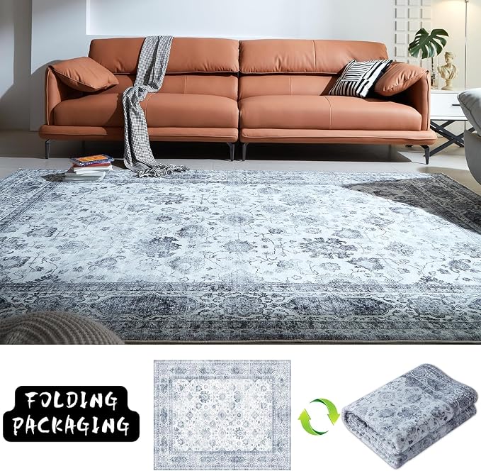 Rugcomf Living Room Rug 6x9 Rug Machine Washable Boho Area Rug Non Slip Soft - Image 8