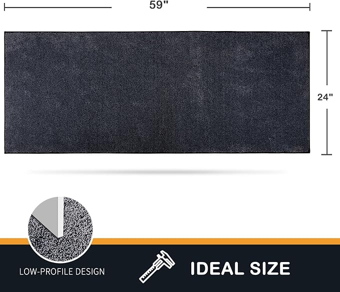 PURRUGS Dirt Trapping Door Mat 24" x 59", Non-Slip Machine Washable Entryway Rug - Image 2
