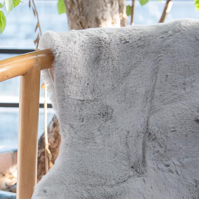 ORINOVA Washable Furry 5ft Round Area Rugs - Image 5