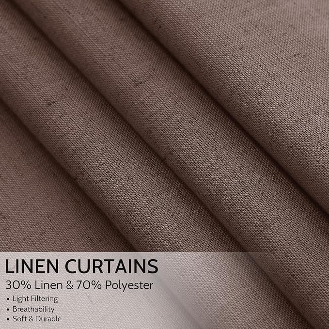 Cappuccino Linen 144 Inch Curtains - Image 4