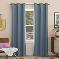 Sun Zero Easton Energy Saving Blackout Grommet Curtain Panel, Denim Blue by SunZero%E2%84%A2