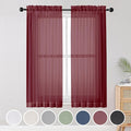 OWENIE Sheer Curtains 54 inches Long 2 Panels Set, Rod Pocket Curtain Sheers by OWENIE