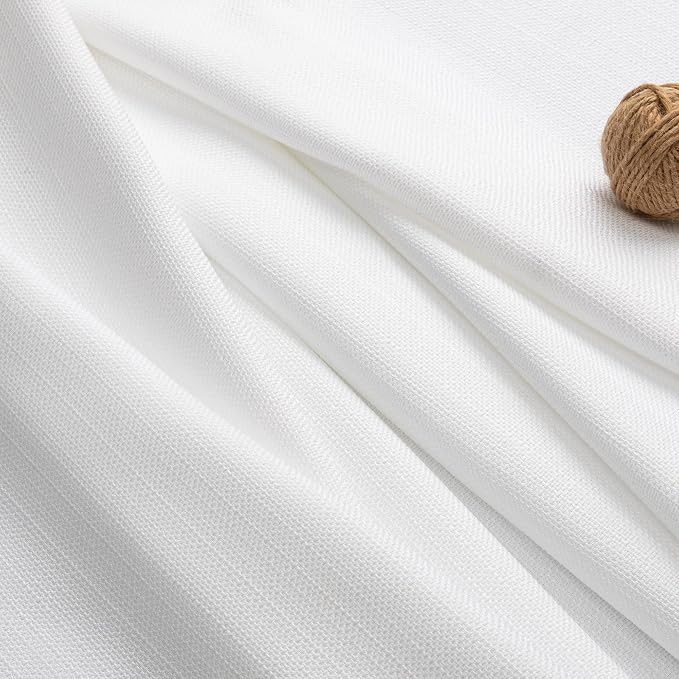 Chyhomenyc 2 Panels White Kitchen Curtains 36 Inch Length Tier Curtain - Image 9