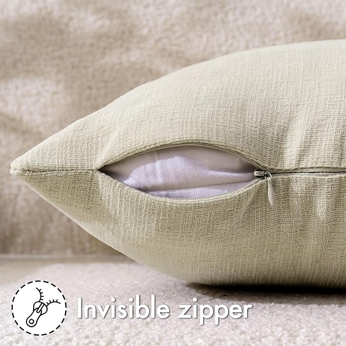 MIULEE Cream Couch Pillow Covers 18x18 Inch - Image 3