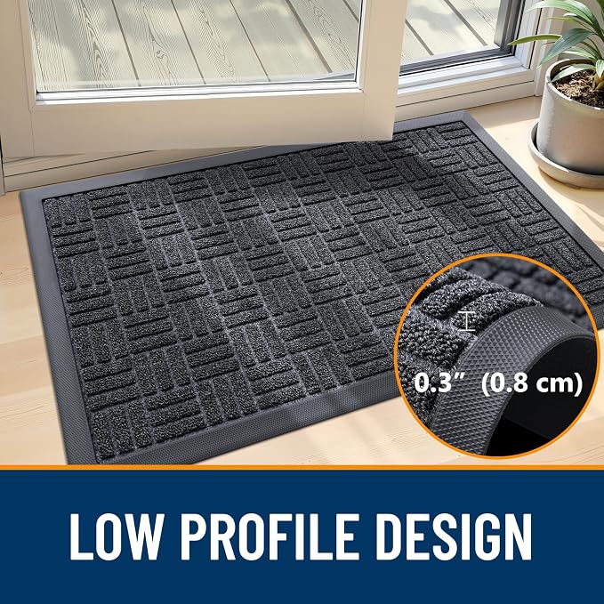 OLANLY Front Door Mat Outside Entrance 59x23, Heavy Duty Sturdy Natural Rubber - Image 4
