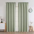 Chyhomenyc Light Green Curtains 78 Inch Length 2 Panels Set, Faux Linen by Chyhomenyc