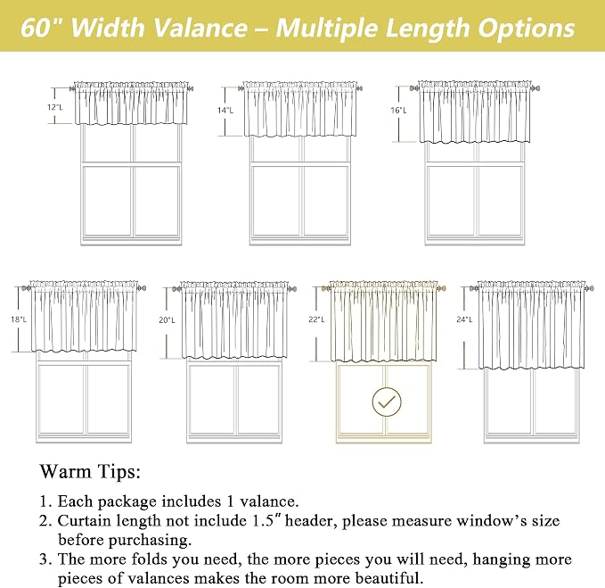 Blush Pink Valances for Windows, Light Filtering Faux Linen Textured Small - Image 3