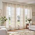 jinchan Winslow Linen Curtains for Living Room Floral Curtains 96 Inch Length by JINCHAN