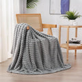 Grey Fleece Throw Blanket 60”×80” by linecooo
