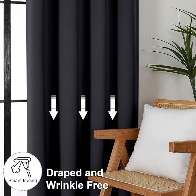 Simplebrand Ava Halloween Black Short 36 Inches Blackout Curtain 2 Panels Set - Image 7