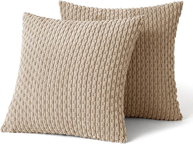 MIULEE Pack of 2 Decorative Throw Pillow Covers 16x16 Inch Soft Boho Striped - Image 6