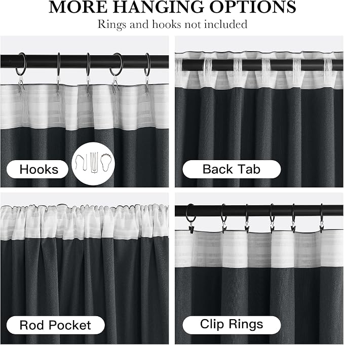 NICETOWN Slate Blue Blackout Velvet Curtains 96 inch Long 52" Wide 2 Panels - Image 6