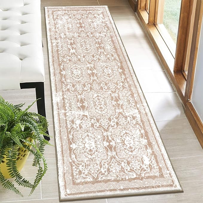 Vaukki Hallway Runner Rug, Vintage Shaggy Soft Laundry Rug Runner, Non Slip by Vaukki